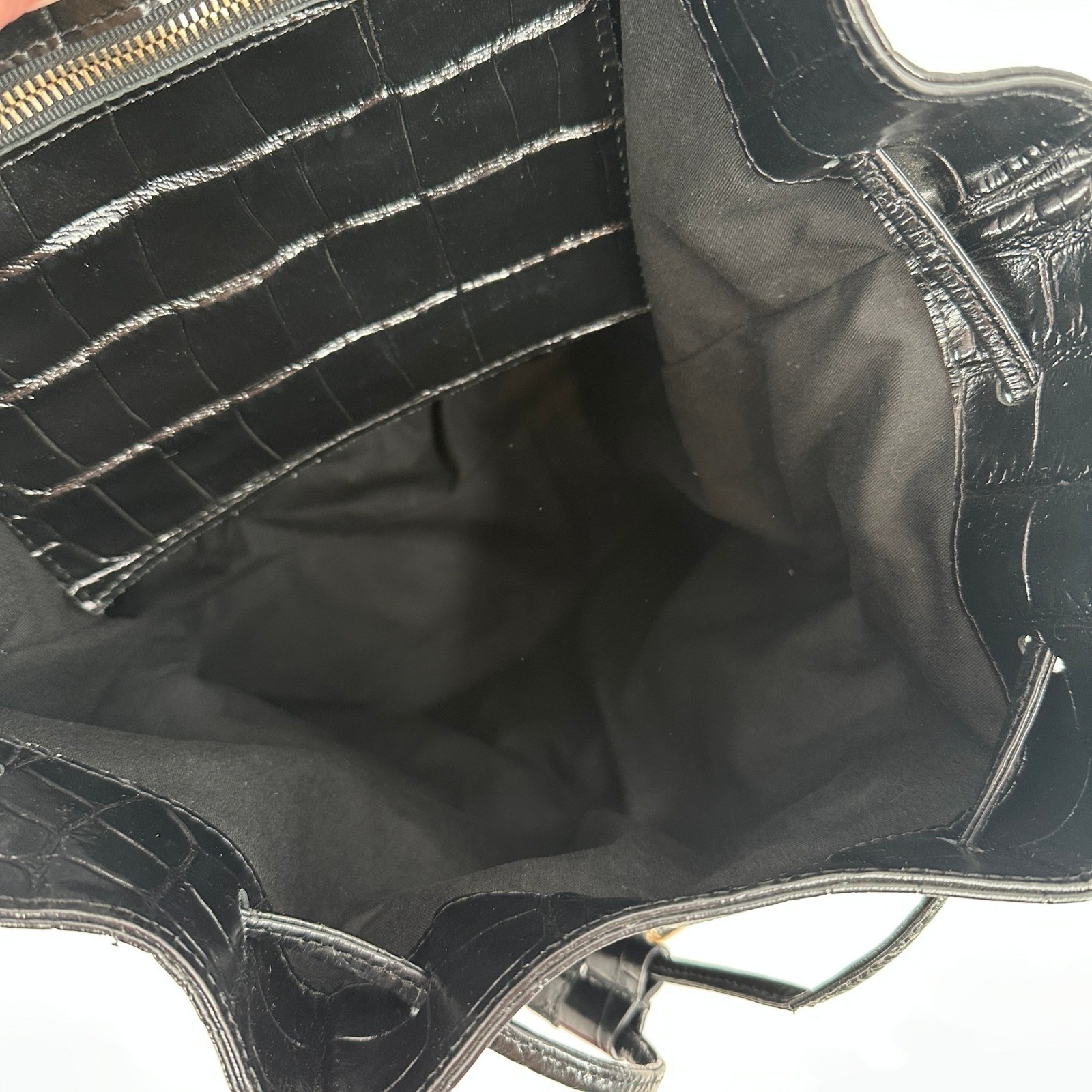 Chylak Big Backpack Glossy Black Crocodile Embossed Leather Poland No 61/06/19 — image 8 of 8